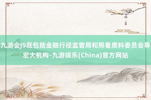 九游会J9既包括金融行径监管局和照看质料委员会等宏大机构-九游娱乐(China)官方网站
