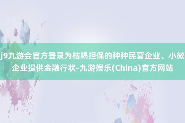 j9九游会官方登录为枯竭担保的种种民营企业、小微企业提供金融